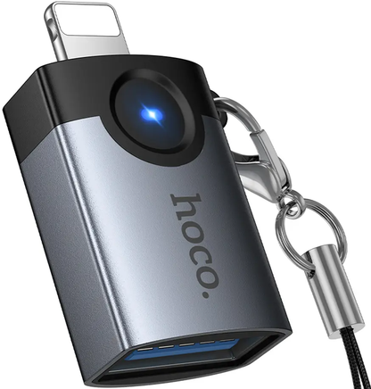 Adattatore OTG Lightning - USB-A HOCO UA46, Grigio
