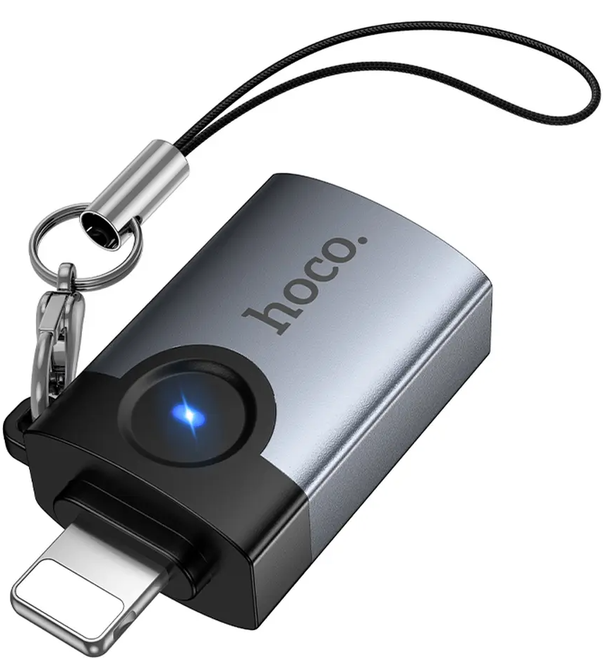 Adattatore OTG Lightning - USB-A HOCO UA46, Grigio