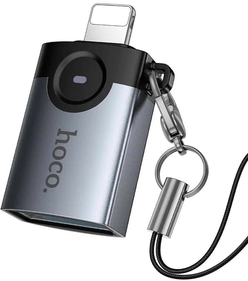 Adattatore OTG Lightning - USB-A HOCO UA46, Grigio