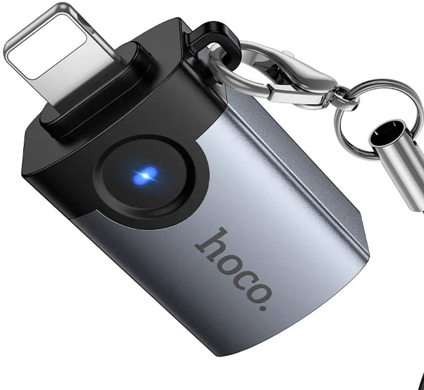 Adattatore OTG Lightning - USB-A HOCO UA46, Grigio