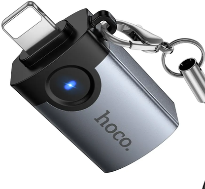 Adattatore OTG Lightning - USB-A HOCO UA46, Grigio