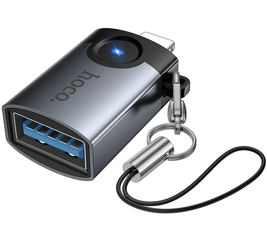 Adattatore OTG Lightning - USB-A HOCO UA46, Grigio