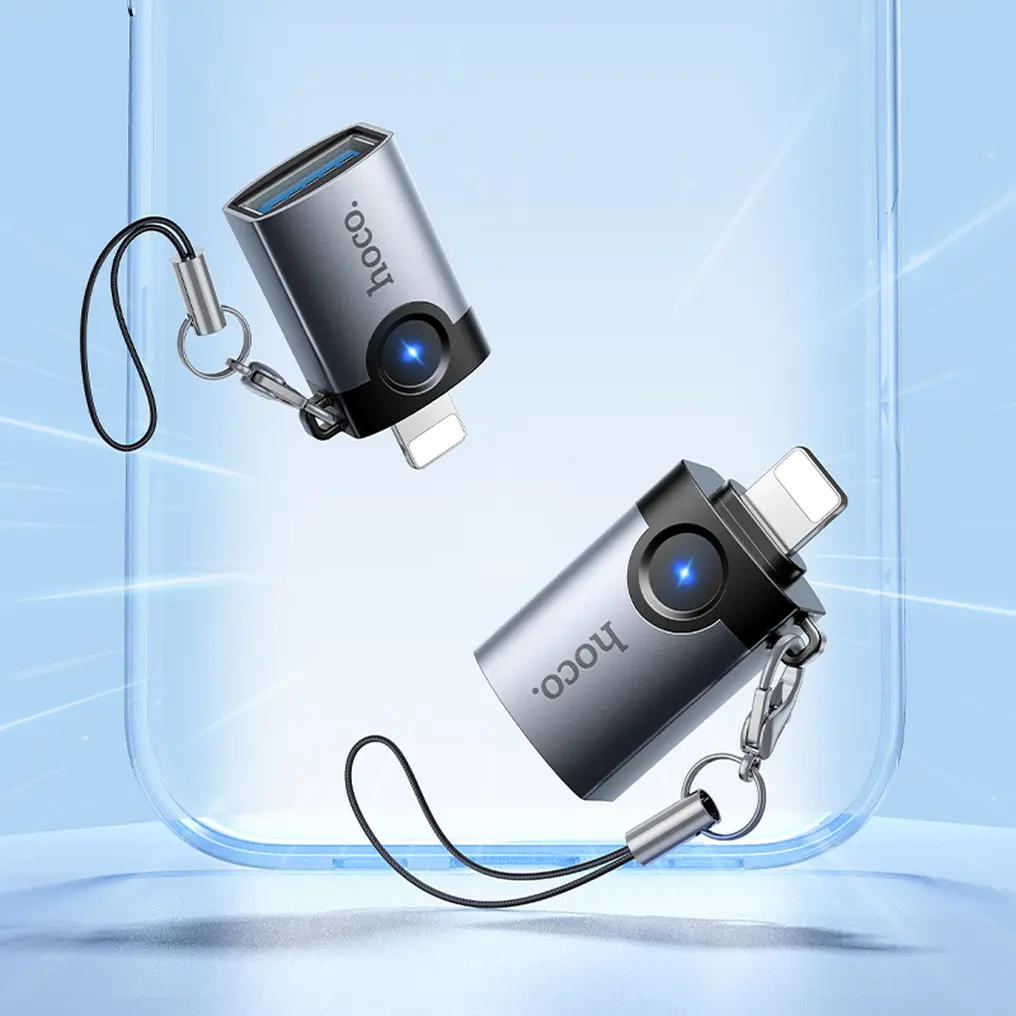 Adattatore OTG Lightning - USB-A HOCO UA46, Grigio