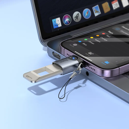 Adattatore OTG Lightning - USB-A HOCO UA46, Grigio