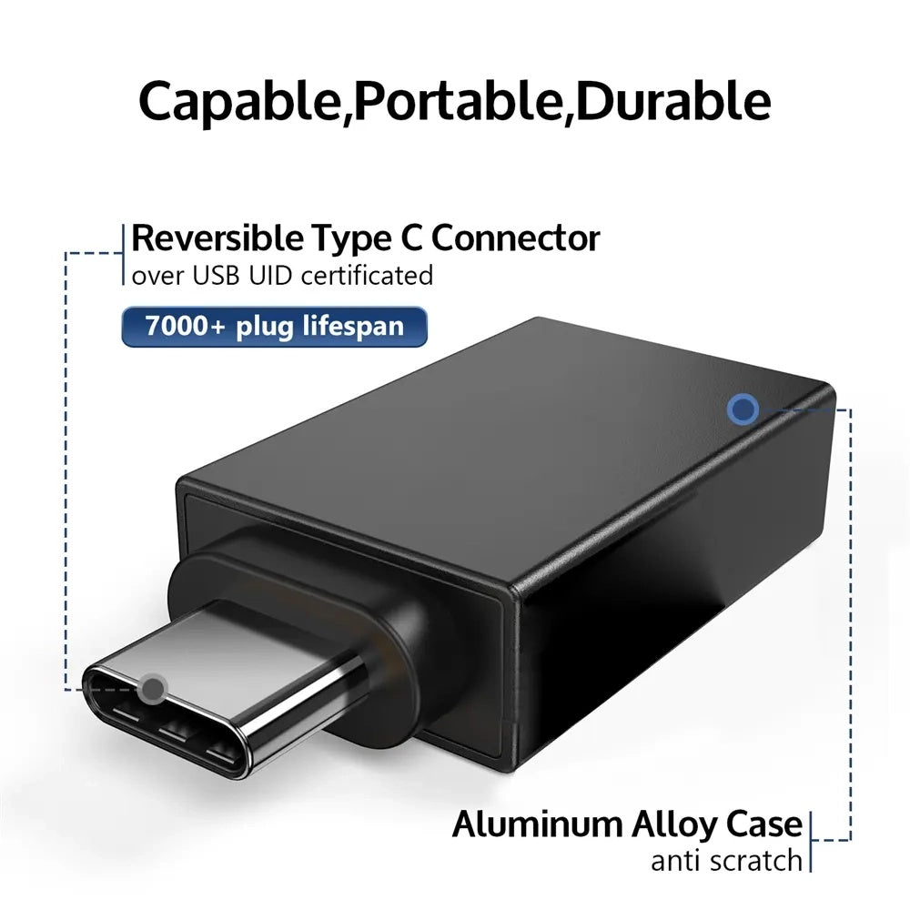 Adattatore OTG microUSB / USB-C - USB-A Techsuit A13 DuoVoltX, Grigio, Set 2 pezzi