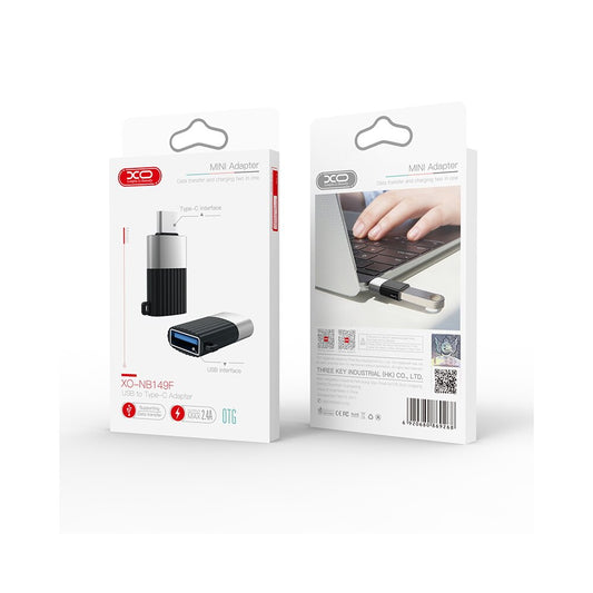 Adattatore OTG USB-A - USB-C XO Design NB149-F, Nero