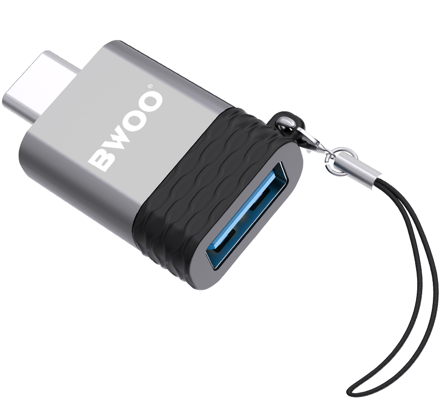 Adattatore OTG USB-A - USB-C BWOO BZ-35, Grigio