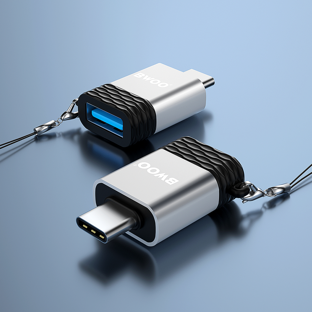 Adattatore OTG USB-A - USB-C BWOO BZ-35, Grigio