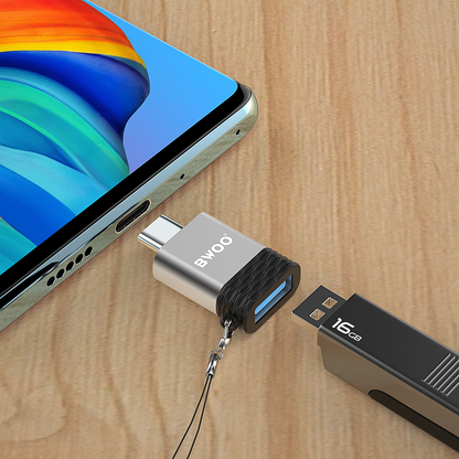 Adattatore OTG USB-A - USB-C BWOO BZ-35, Grigio