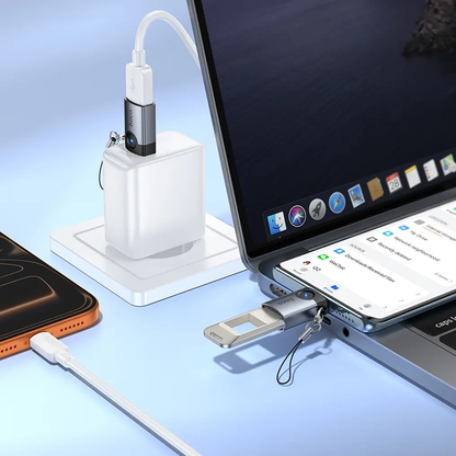 Adattatore OTG USB-C - USB-A HOCO UA46C, Grigio