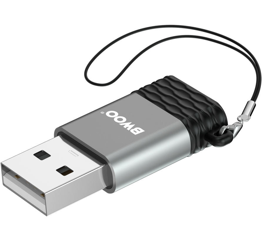 Adattatore Dati e Ricarica USB-C - USB-A BWOO BZ-38, Grigio