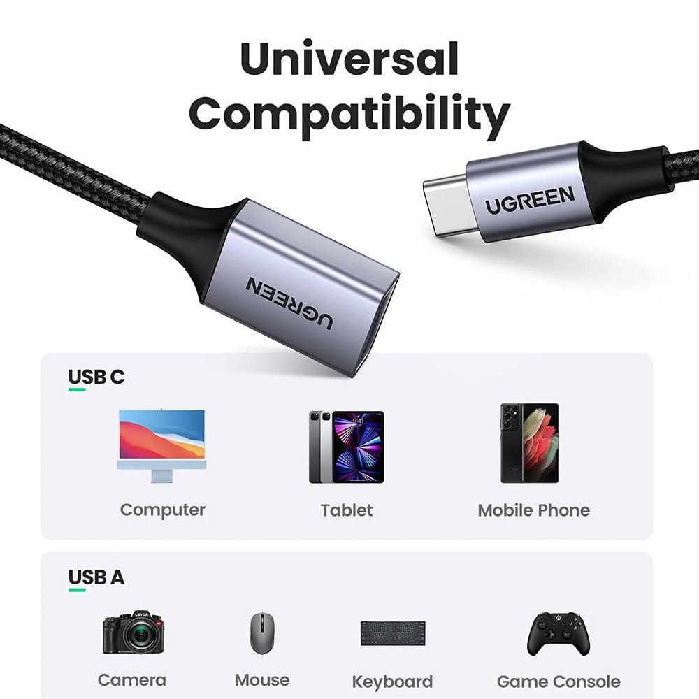 Adattatore OTG USB-C - USB-A UGREEN US378 (70889), Grigio