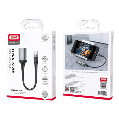 Adattatore OTG USB-C - USB-A XO Design NB201, Nero