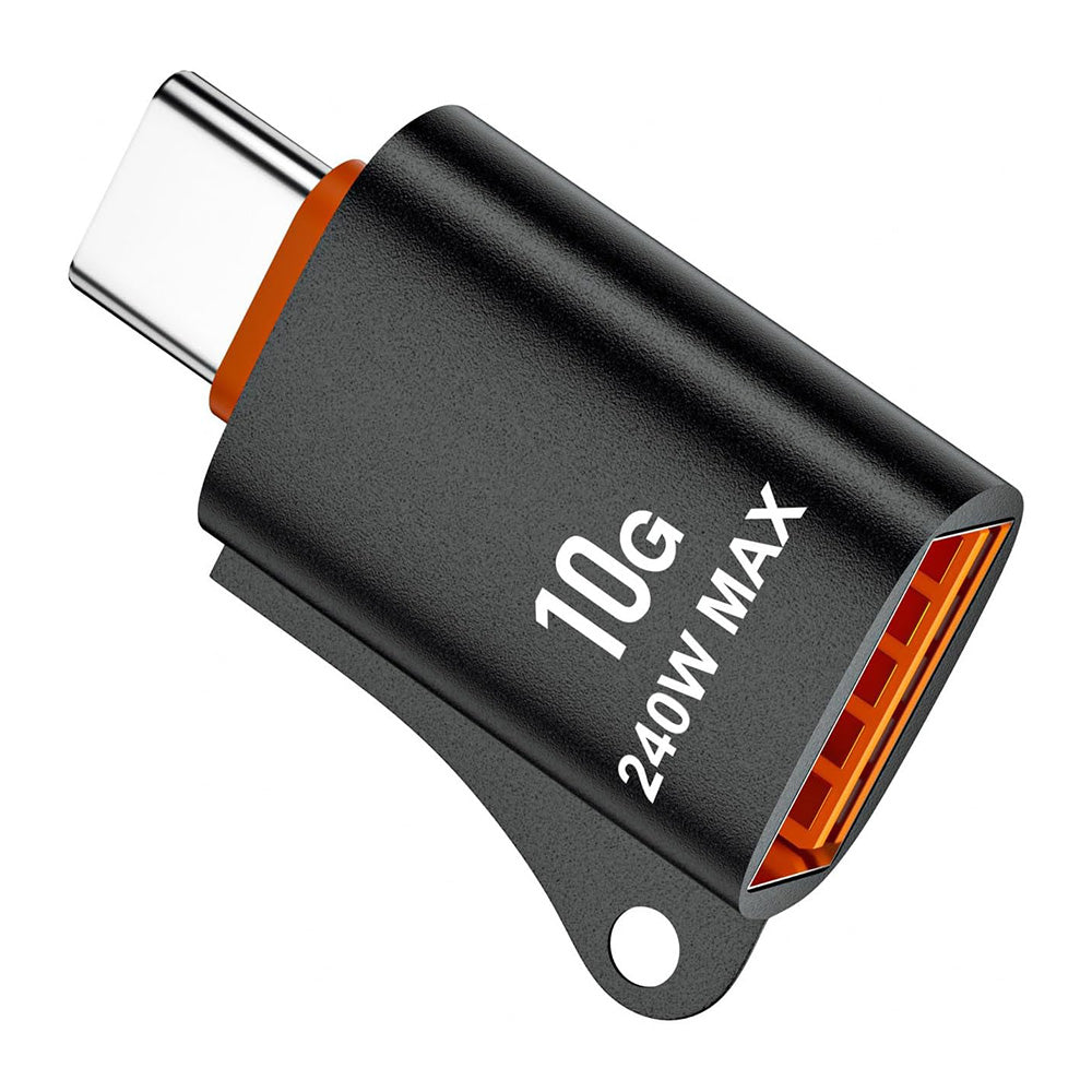 Adattatore OTG USB-C - USB-A Techsuit A1 HyperPort, Nero Arancione
