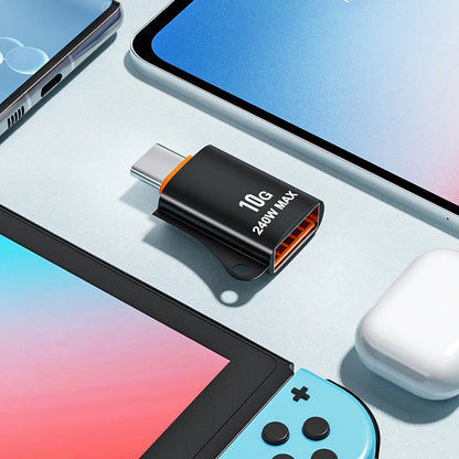 Adattatore OTG USB-C - USB-A Techsuit A1 HyperPort, Nero Arancione