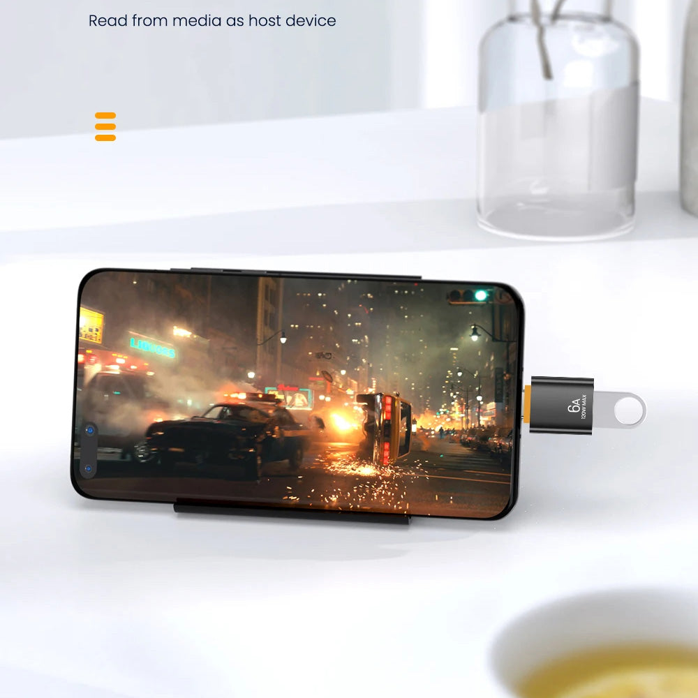 Adattatore OTG USB-C - USB-A Techsuit A2 HyperPort, Nero Arancione