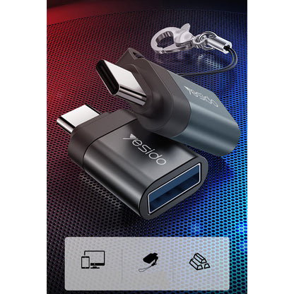 Adattatore OTG USB-C - USB-A Yesido GS06, Nero