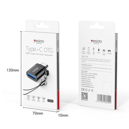 Adattatore OTG USB-C - USB-A Yesido GS06, Nero