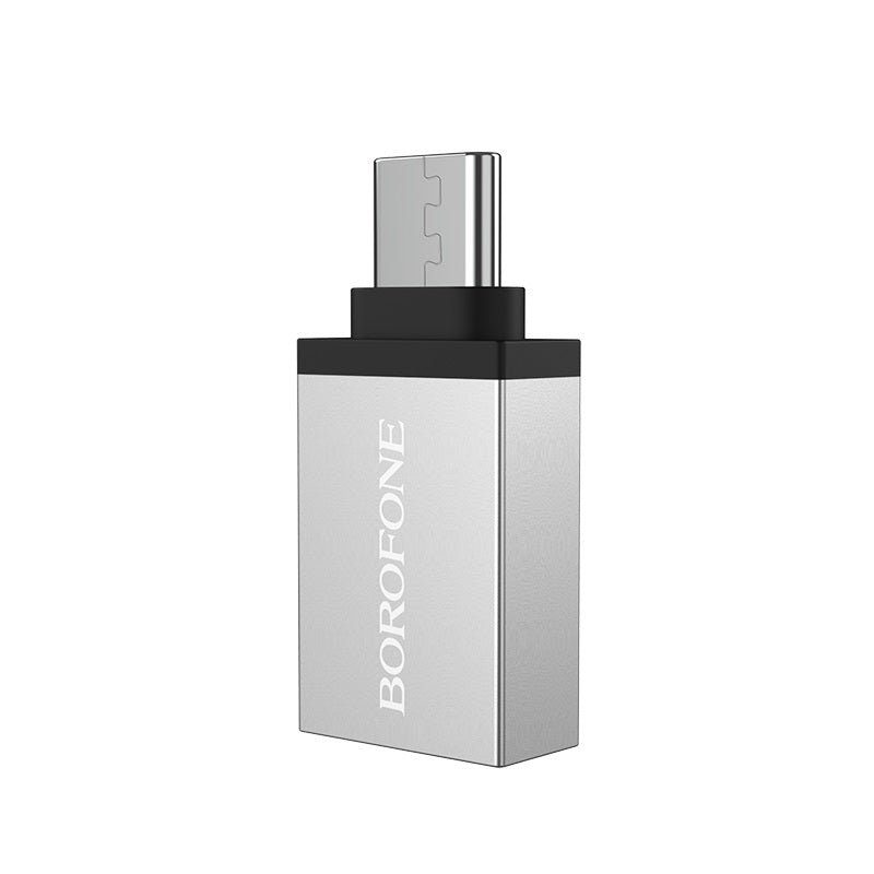 Adattatore OTG USB-A - USB-C Borofone BV3, Argento