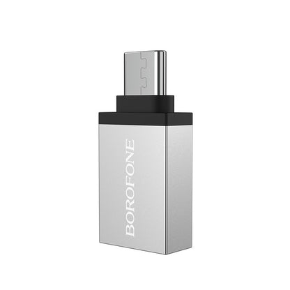 Adattatore OTG USB-A - USB-C Borofone BV3, Argento