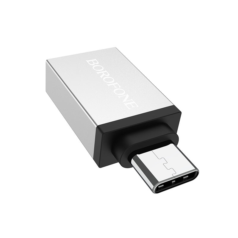 Adattatore OTG USB-A - USB-C Borofone BV3, Argento