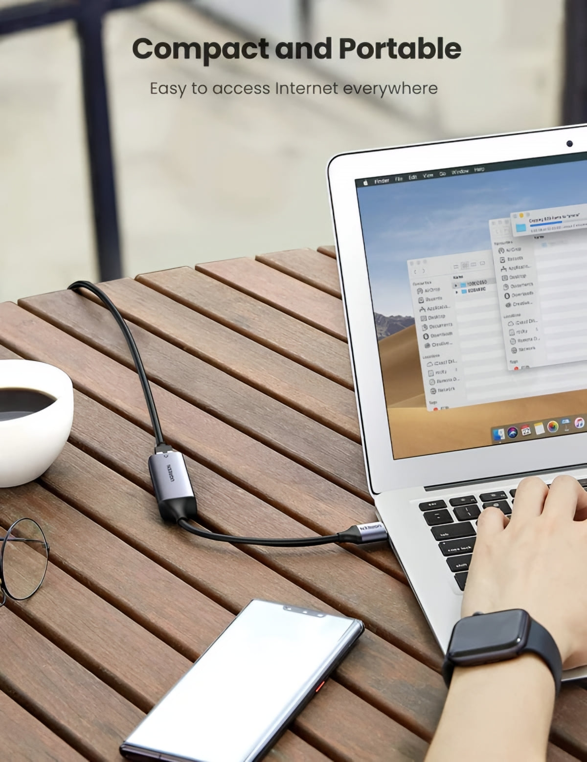 Scheda di Rete UGREEN CM209, RJ45, USB, Grigio