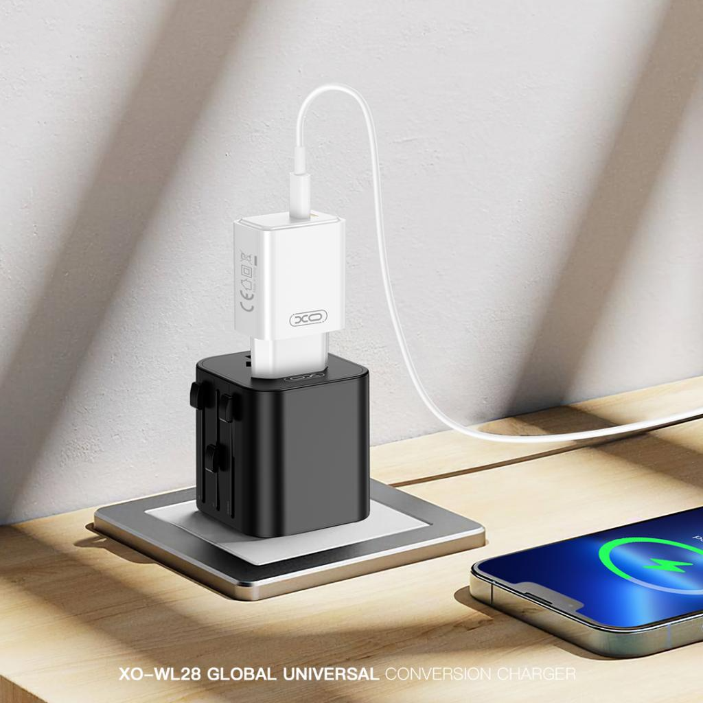 Adattatore di Rete XO Design WL28 Travel US / UK / AU / CN / EU, Nero