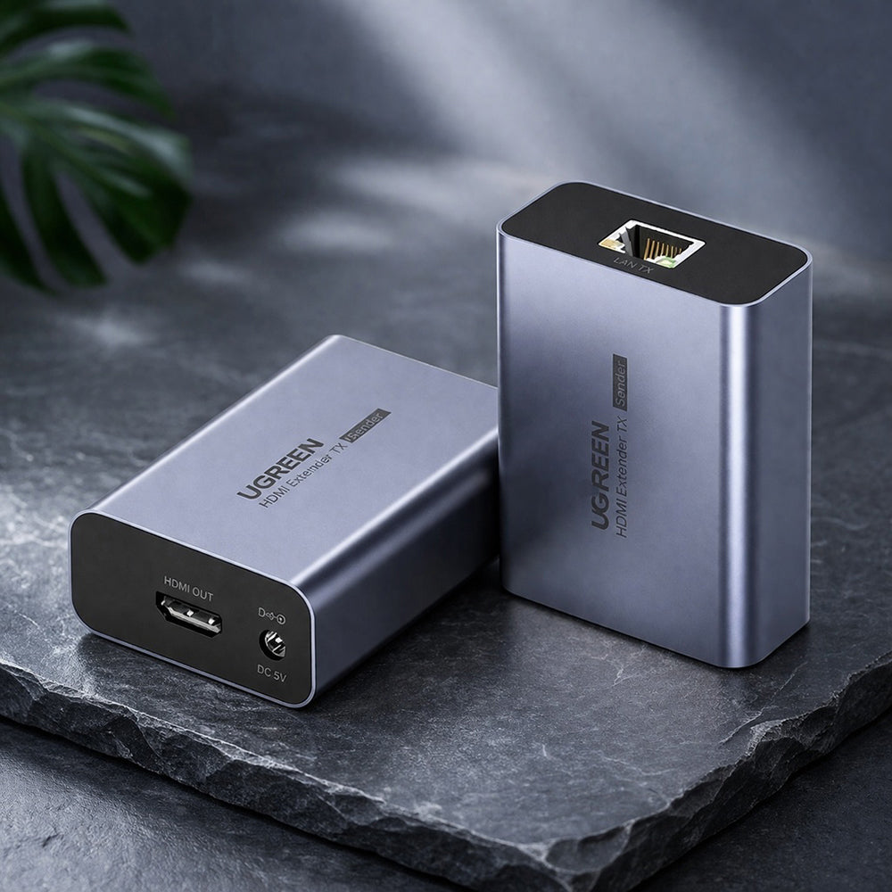Adattatore Video UGREEN CM455 (20519EU), HDMI - RJ45, 1080P, Grigio