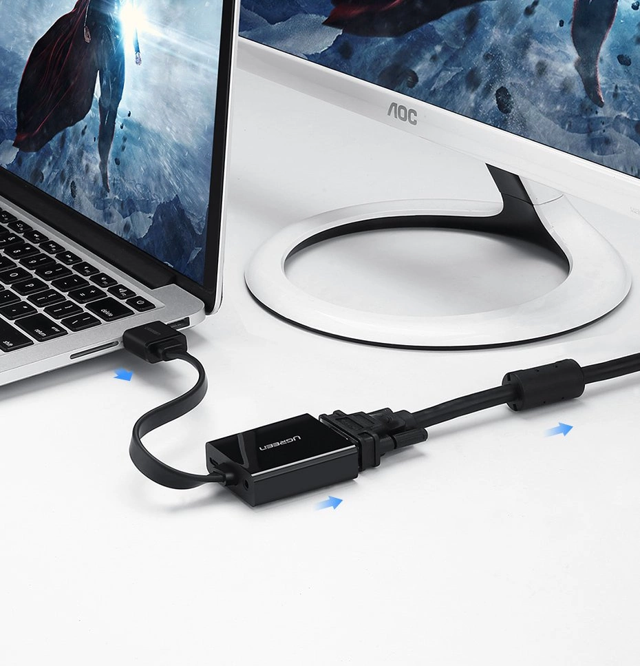 Adattatore Video UGREEN MM103 (40248), HDMI - VGA, 1080P, Nero