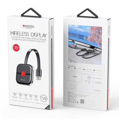 Adattatore Wireless Multimediale Yesido TV10 5G, Nero