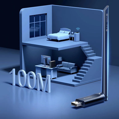 Adattatore Wireless UGREEN AX900 (75109), Dual Band, Wi-Fi 6, 600Mbps, Nero