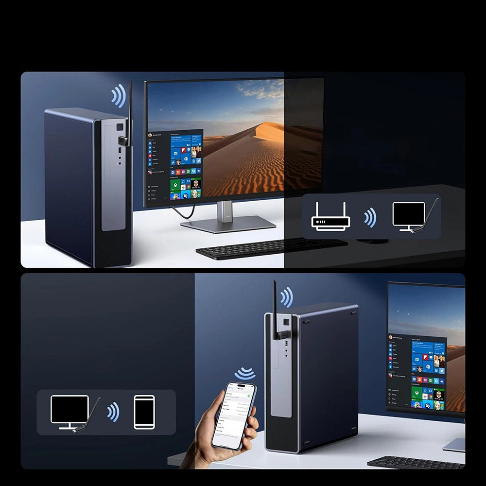 Adattatore Wireless UGREEN AX900 (75109), Dual Band, Wi-Fi 6, 600Mbps, Nero