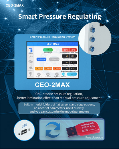 OCA Laminating Machine / Bubble Removal Package + Air Compressor + Vacuum Pump Forward CEO-2Max + FW-122B + FW-126S