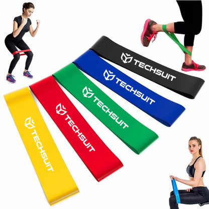 Banda Elastica Fitness Techsuit TS-01, Set 5 pezzi, Multicolore