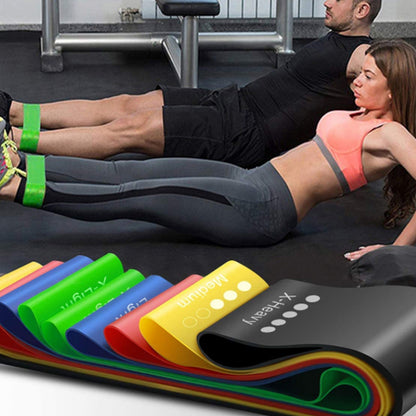 Banda Elastica Fitness Techsuit TS-01, Set 5 pezzi, Multicolore