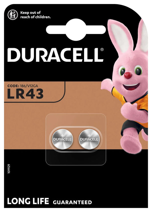 Batteria Duracell, LR43, Set 2 pezzi