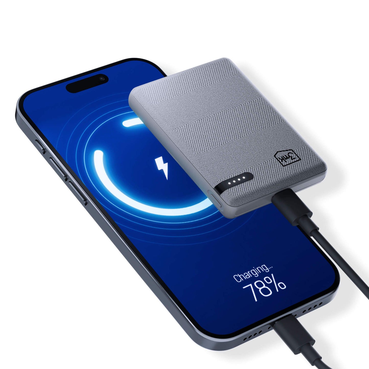 Batteria Esterna 3MK Pocket, 5000mAh, 12W, 1 x USB-C, Grigio