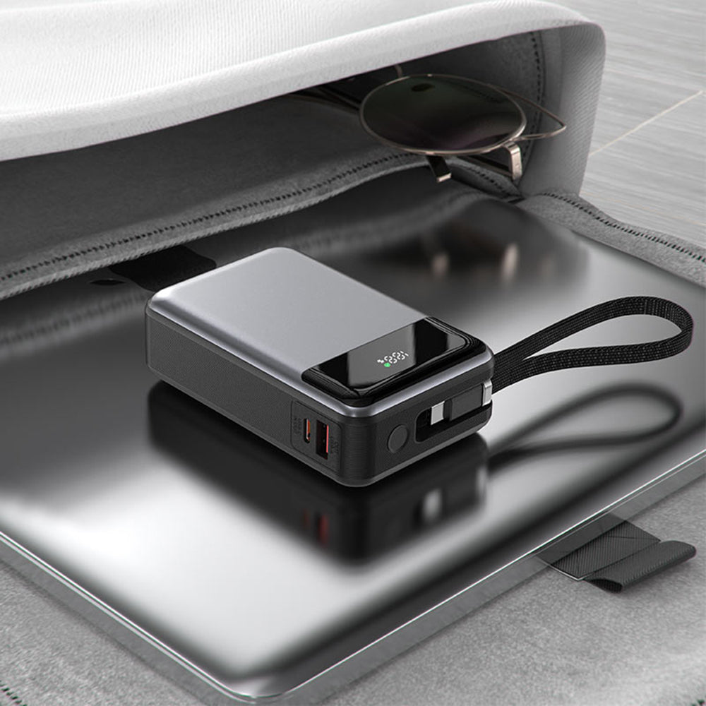 Acefast M21 External Battery, 20000mAh, 65W, QC + PD, 1 x USB-A - 2 x USB-C, Black