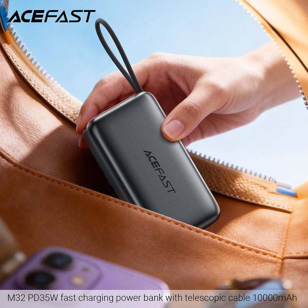 Acefast M32 External Battery, 10000mAh, 35W, PD, 2 x USB-C, Gray