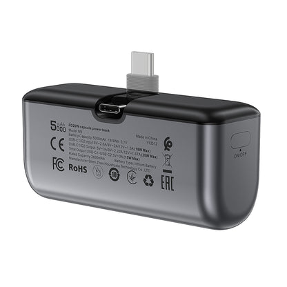 Batteria Esterna Acefast M9, 5000mAh, 20W, PD, 2 x USB-C, Nera