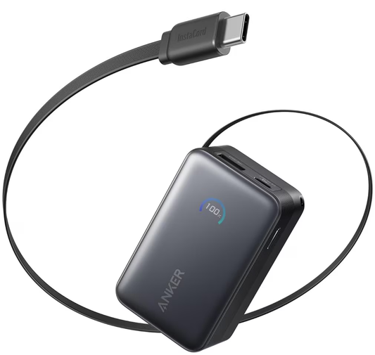 Batteria Esterna Anker Nano, 10000mAh, 45W, QC + PD, 1 x USB-A - 1 x USB-C, Nera A1638H11