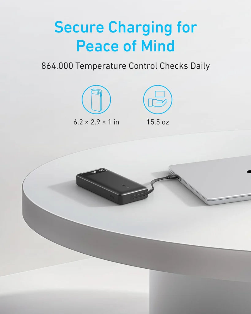 Batteria Esterna Anker PowerCore, 20000mAh, 87W, QC + PD, 1 x USB-A - 2 x USB-C, Nera A1383H11
