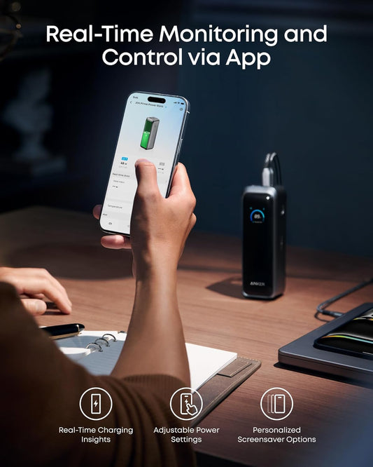 Batteria Esterna Anker Prime, 20100mAh, 220W, QC + PD, 1 x USB-A - 2 x USB-C, Nera A110BH11