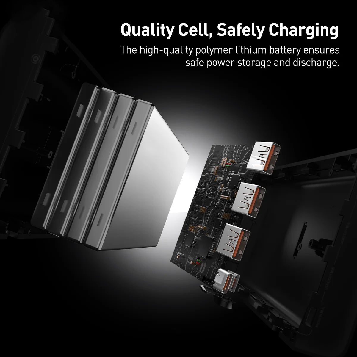 Batteria Esterna Baseus Adaman, 40000mAh, 22.5W, QC + PD, 1 x USB-C - 3 x USB-A, Nera