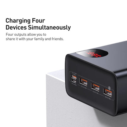 Batteria Esterna Baseus Adaman, 40000mAh, 22.5W, QC + PD, 1 x USB-C - 3 x USB-A, Nera