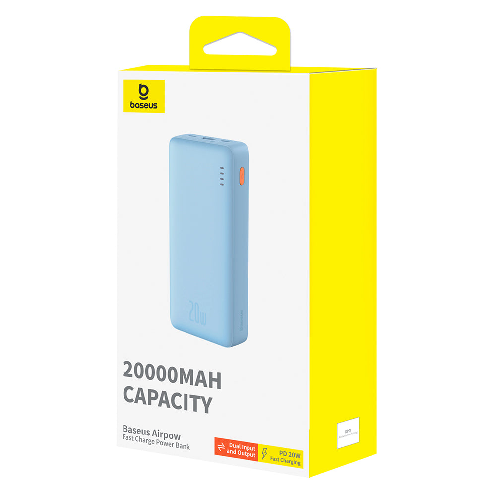 Batteria Esterna Baseus Airpow, 20000mAh, 20W, QC + PD, 1 x USB-A - 1 x USB-C, Blu P10022804313-00