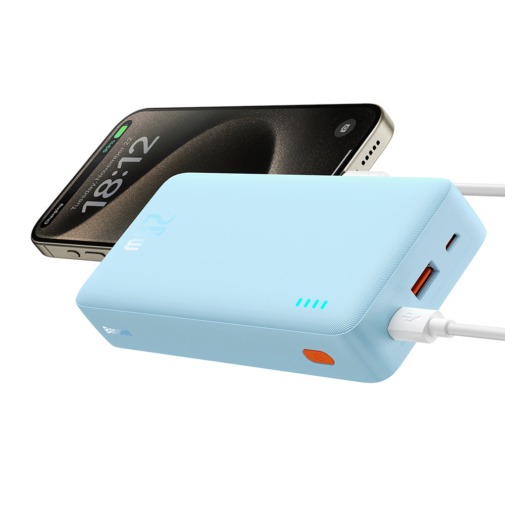 Batteria Esterna Baseus Airpow, 20000mAh, 20W, QC + PD, 1 x USB-A - 1 x USB-C, Blu P10022804313-00