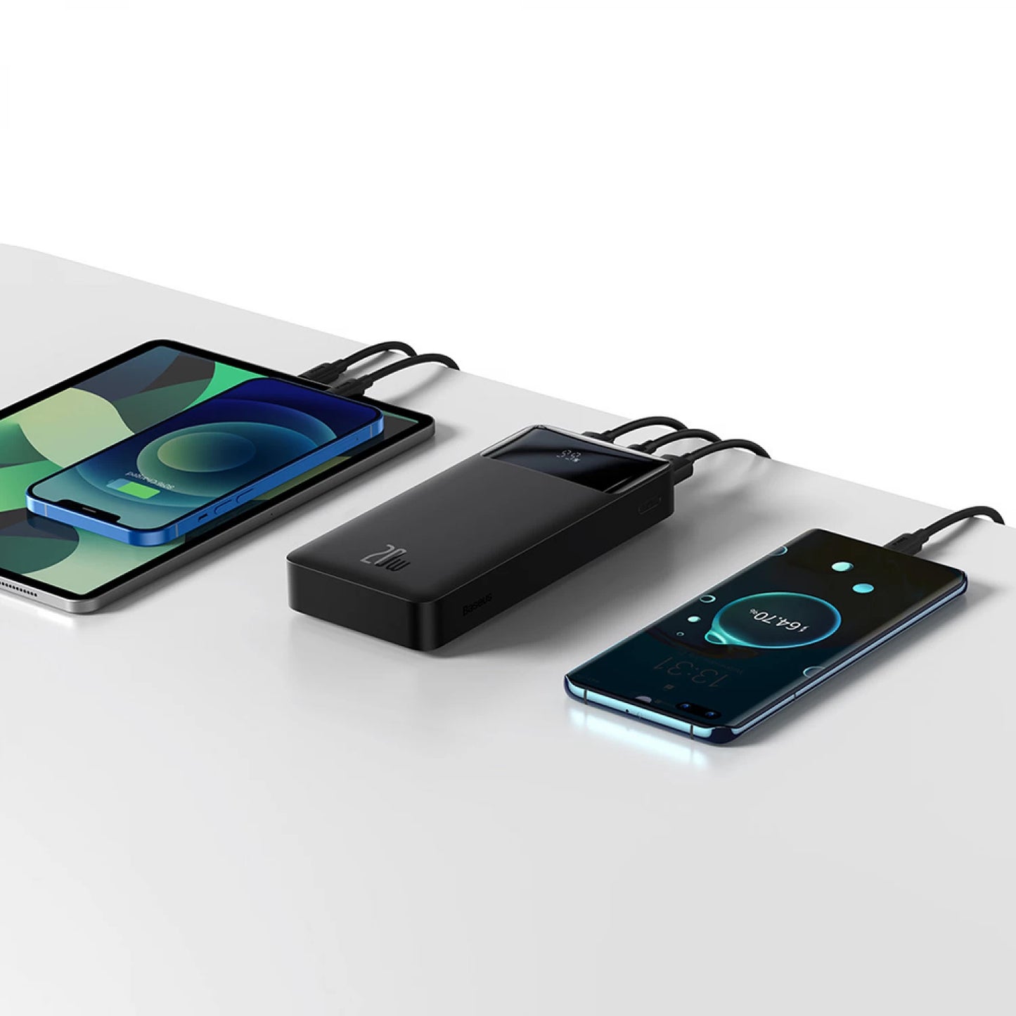 Batteria Esterna Baseus Bipow, 20000mAh, 20W, QC + PD, 1 x USB-C - 2 x USB-A, Nera PPBD050501