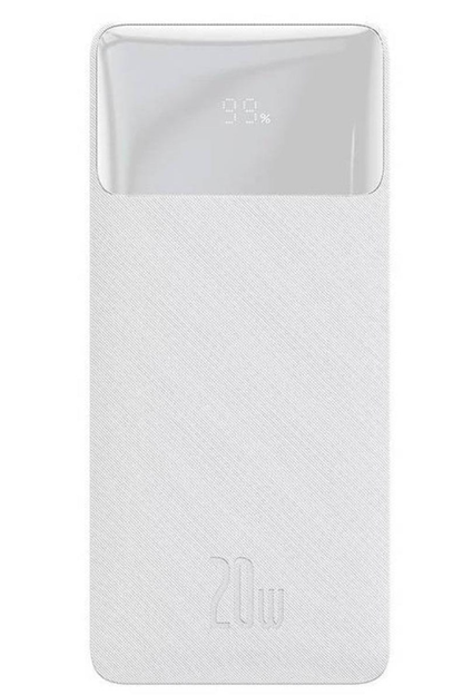 Batteria Esterna Baseus Bipow, 10000mAh, 20W, QC + PD, 1 x USB-C - 2 x USB-A, Bianca PPBD050502