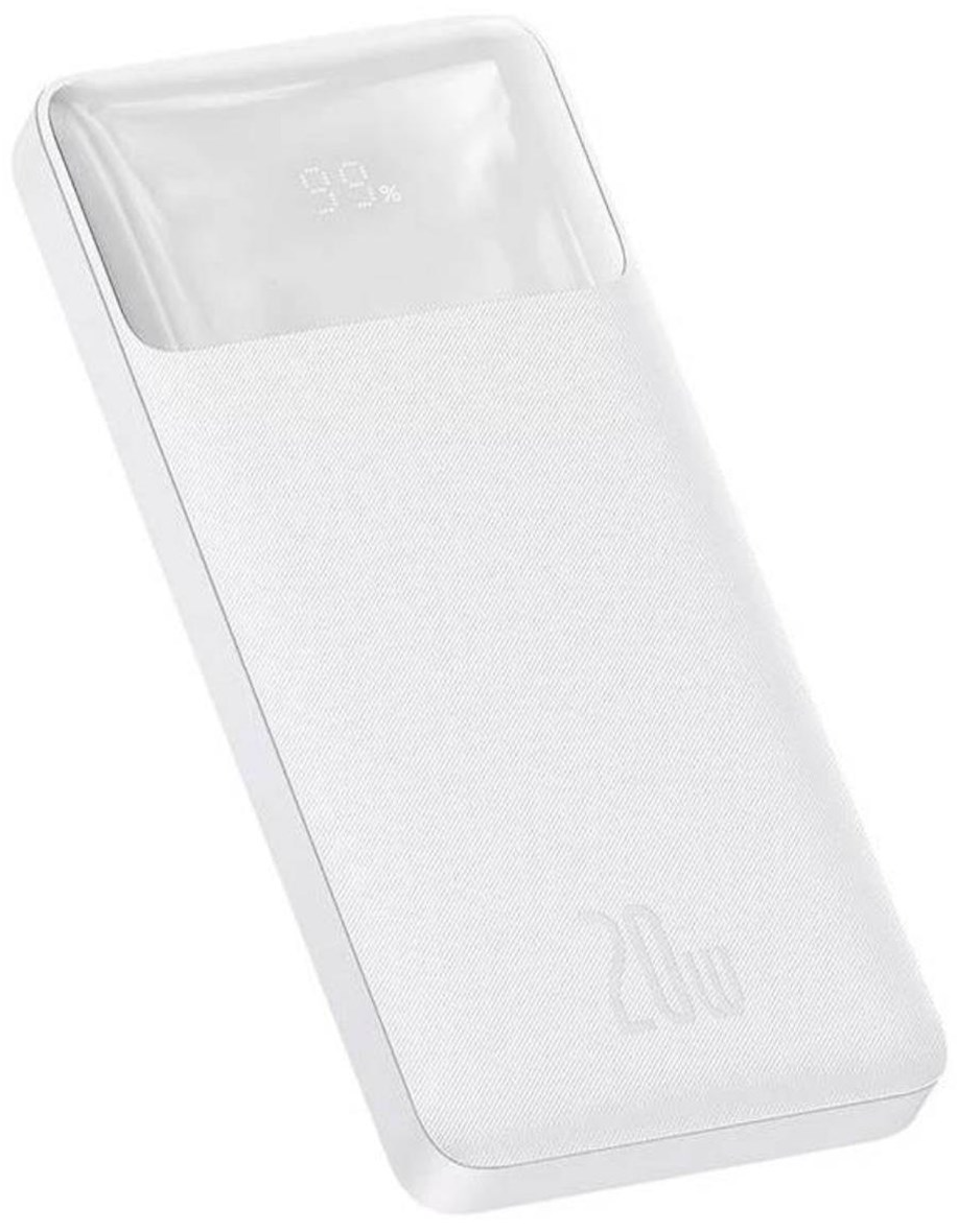 Batteria Esterna Baseus Bipow, 10000mAh, 20W, QC + PD, 1 x USB-C - 2 x USB-A, Bianca PPBD050502